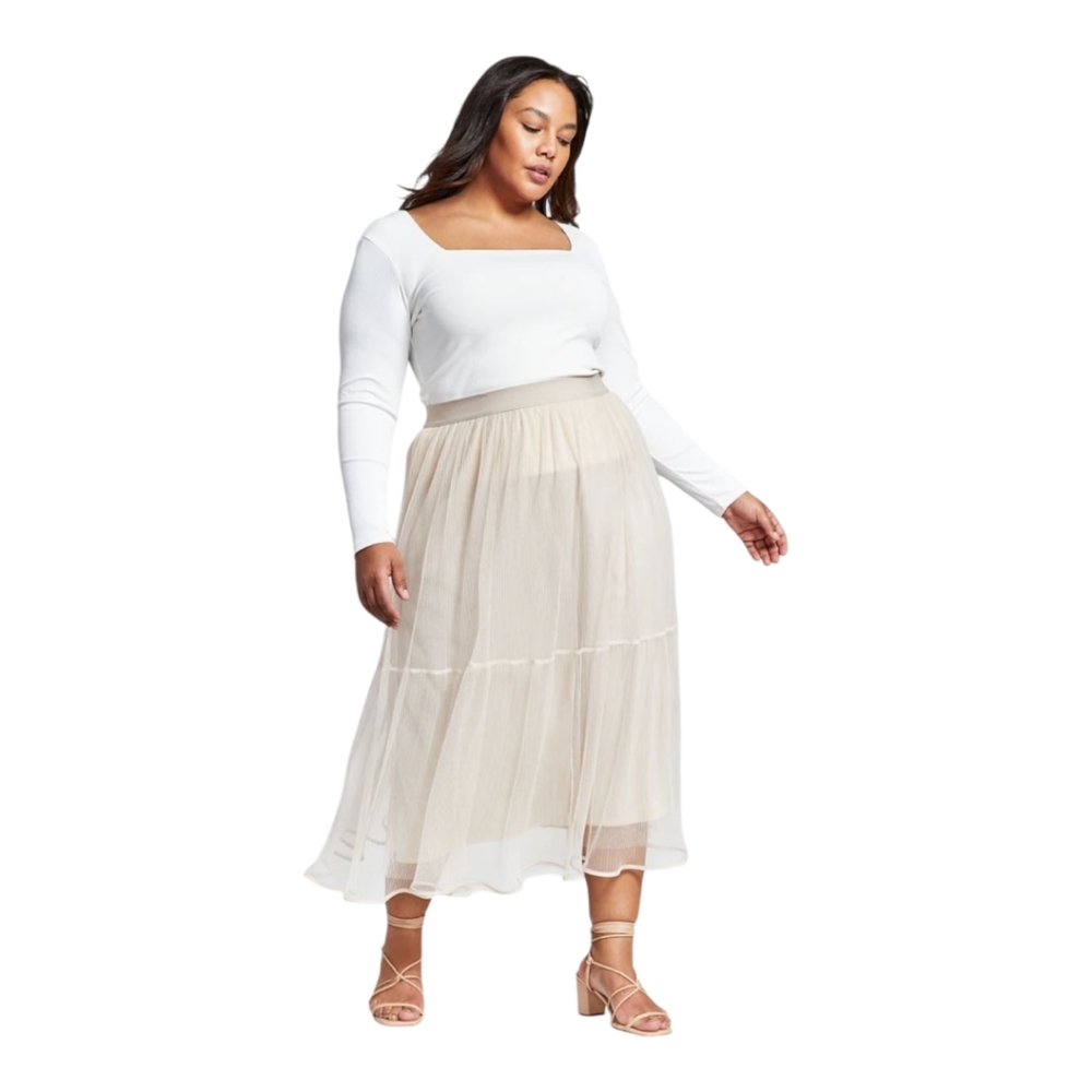 Tulle Midi Skirt